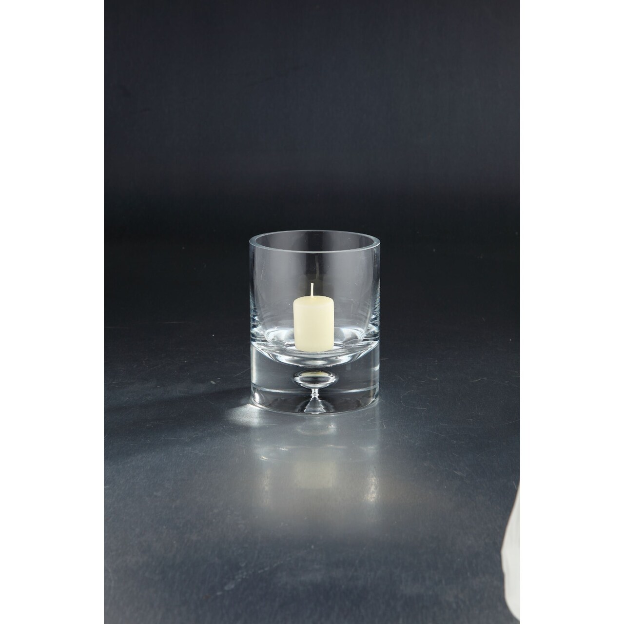 CC Home Furnishings 6" Clear Hand Blown Cylinder Glass Candle Holder